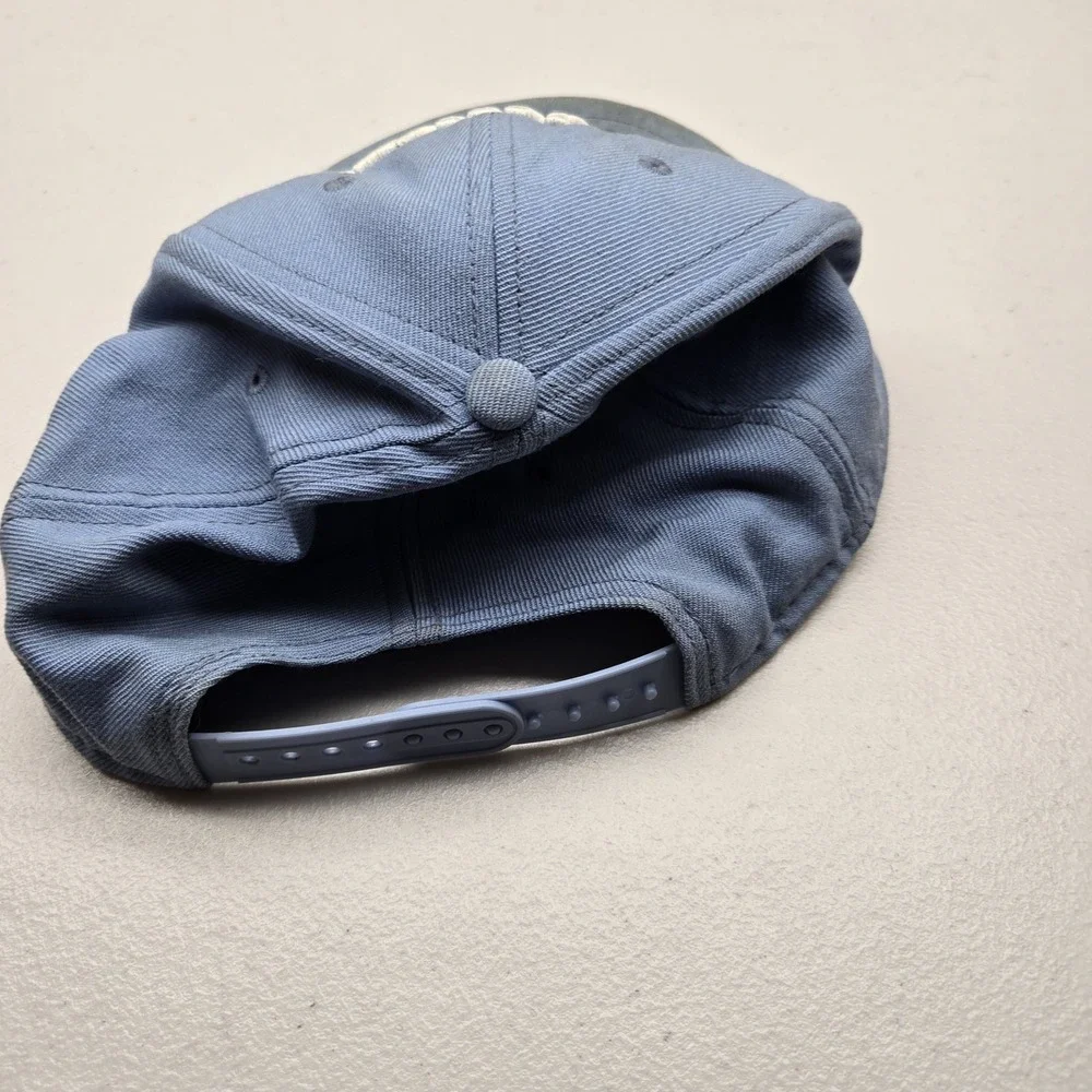 Nike Men Baseball Cap ONE SIZE Light Blue Curved Snapback Logo Embroidered